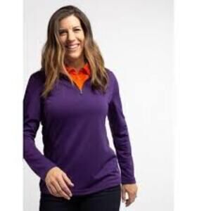 AVALANCHE Fleece Lined Pullover 1/2 Zip Sweater Purple XL